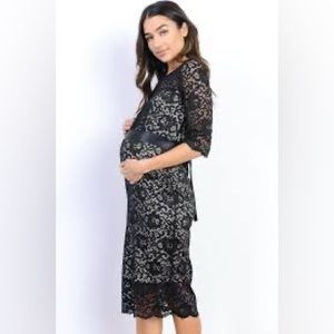 EUC Black and nude maternity dress
